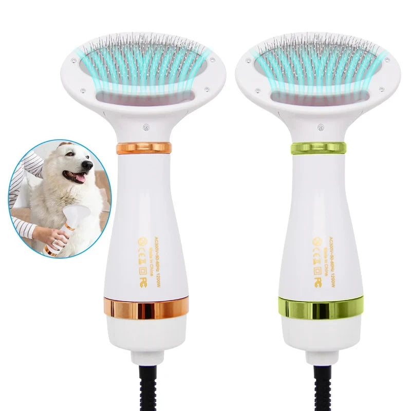 Two-in-one Pet Hot Air Comb Dog Cat Hair Comb Pet Electric Beauty Comb Hair Dryer One-click Hair Removal