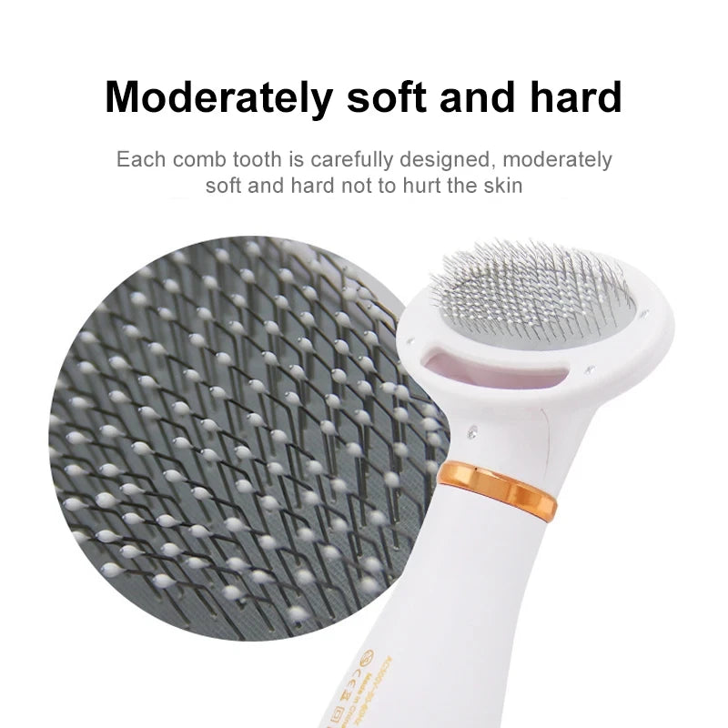 Two-in-one Pet Hot Air Comb Dog Cat Hair Comb Pet Electric Beauty Comb Hair Dryer One-click Hair Removal