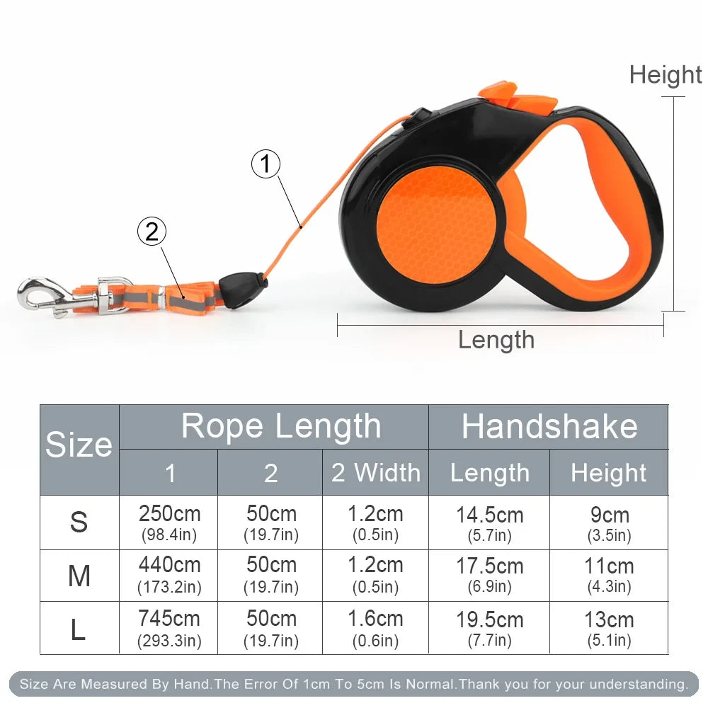 Pet Leashing Device Automatic Retractable Reflective